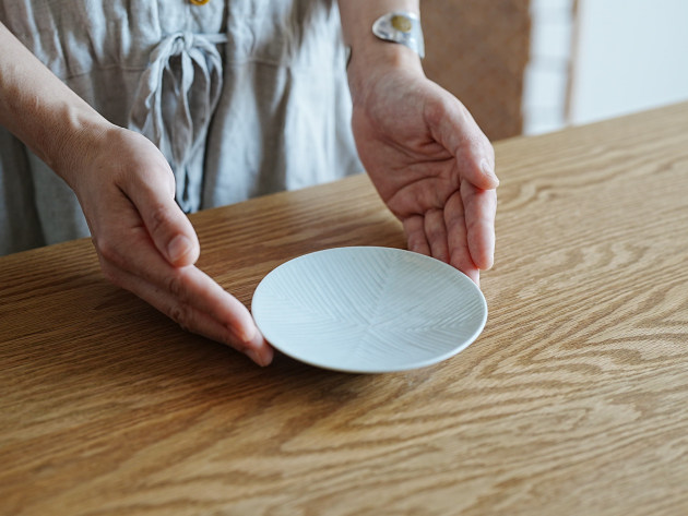 阿南維也 白磁鎬4寸皿