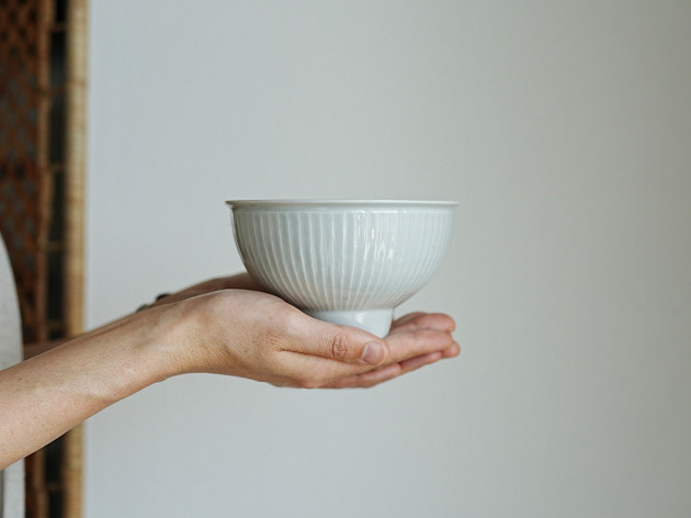 阿南維也 白磁鎬飯碗（大）