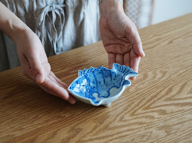 新道工房 染付魚形小向