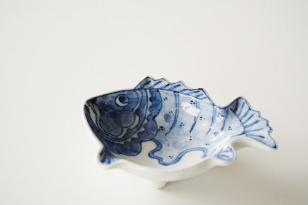 新道工房 染付魚形小向