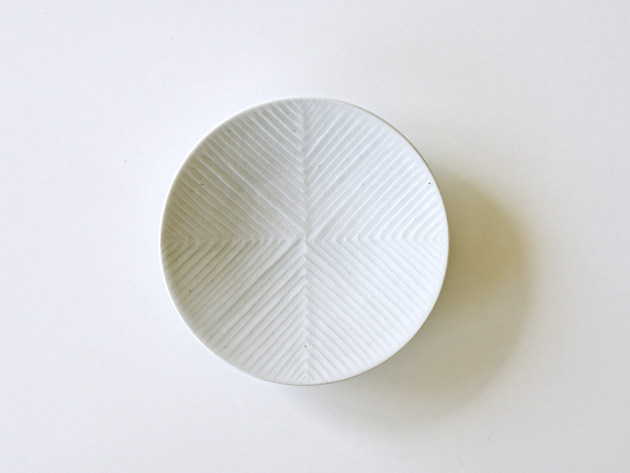阿南維也 白磁鎬4寸皿