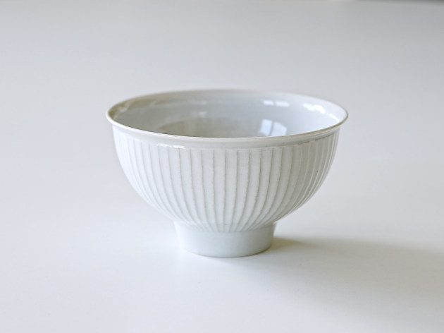 阿南維也 白磁鎬飯碗（大）