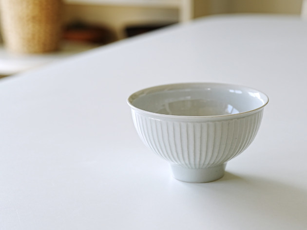 阿南維也 白磁鎬飯碗（大）