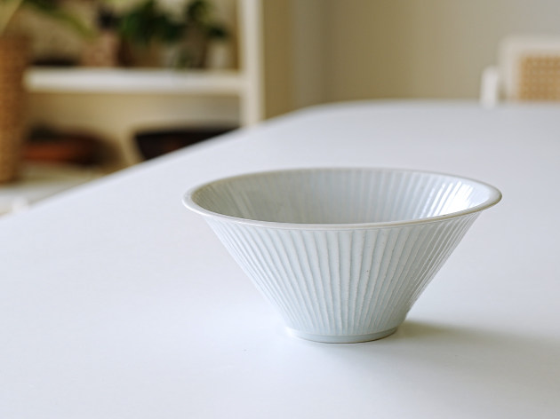 阿南維也 白磁鎬6寸深鉢