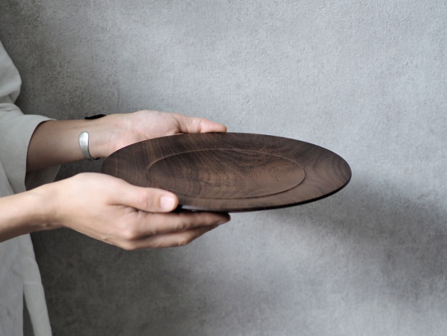 新品未使用 神野達也 リム台皿 23cm ウォールナット 【公式通販】