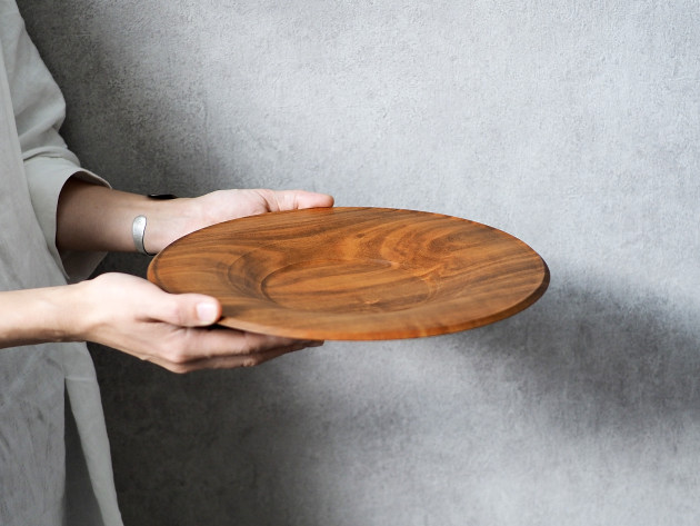 神野達也 リム大皿（山桜・オイル）