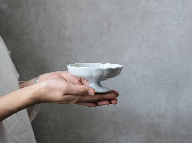 廣政毅 白磁輪花デザートコンポート