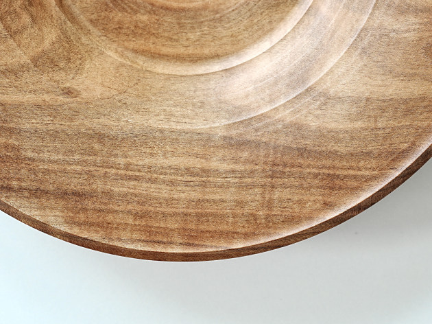 新品未使用 神野達也 リム台皿 23cm ウォールナット 木屋かみの