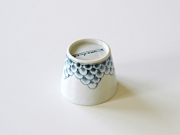 「そば猪口」色絵青海波稲束文猪口 そば猪口」色絵青海波稲束文猪口