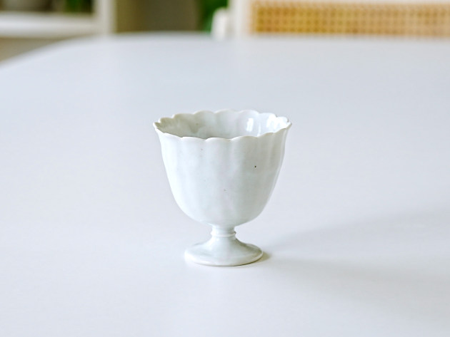 廣政毅 白磁輪花高杯