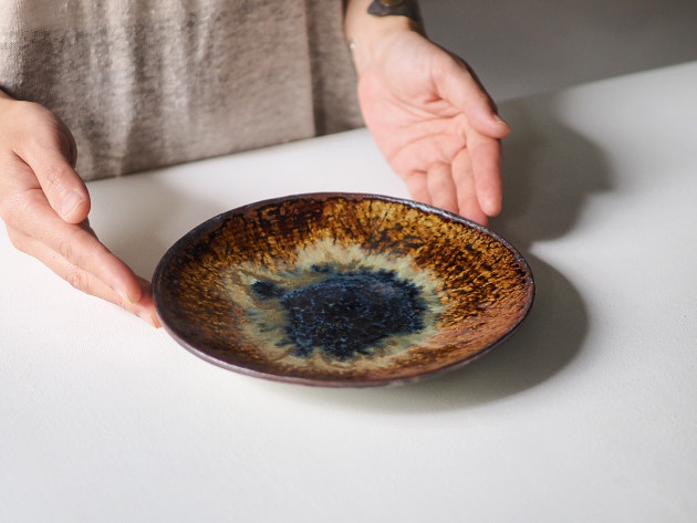 大沼道行 二彩丸皿