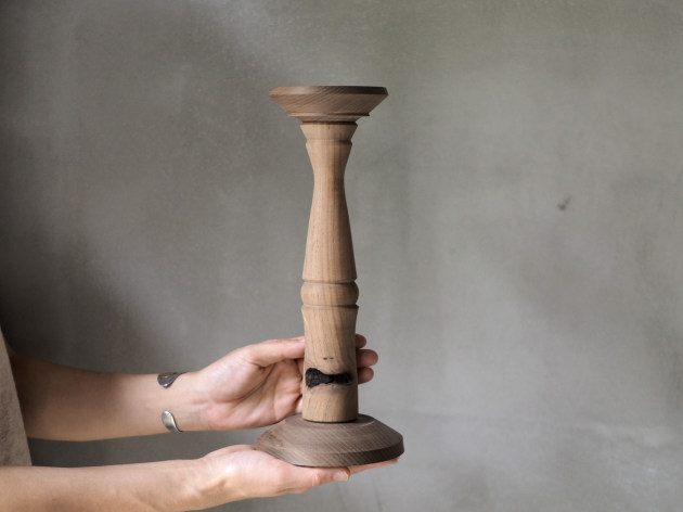 神野達也 燭台100-L（ウォルナット・無塗装）