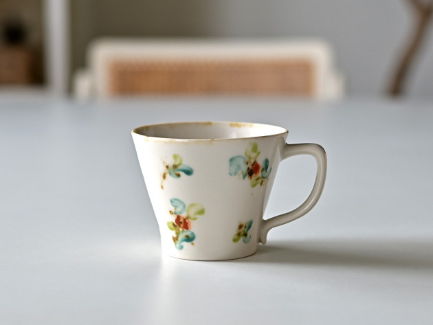 ヨシノヒトシ 黒 色絵カップ ヨシノヒトシ 色絵マグカップ（黄色）