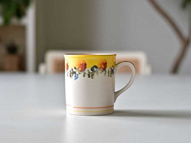 ヨシノヒトシ 色絵マグカップ（黄色）