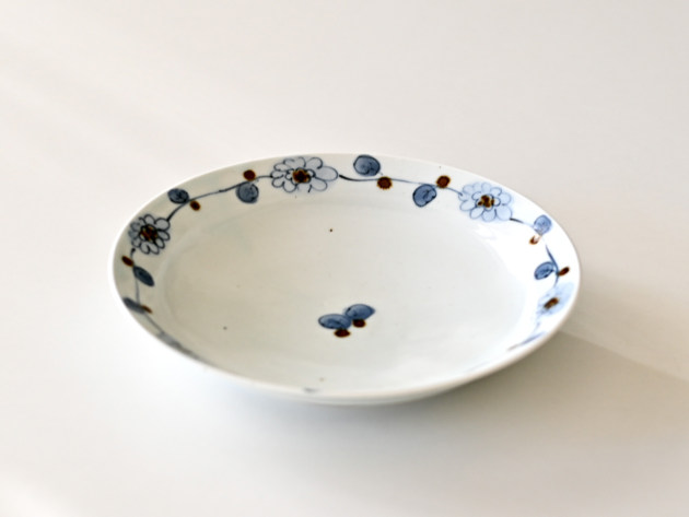 山口利枝 花唐草文7寸平皿