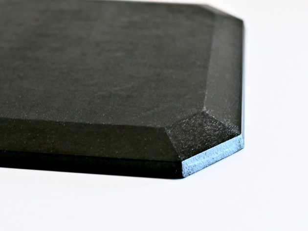 蝶野秀紀 八角盆（黒・正方形・和紙貼）31cm角