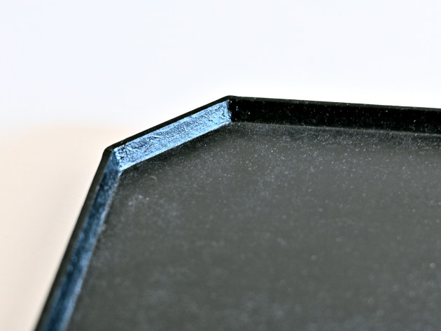 蝶野秀紀 八角盆（黒・正方形・和紙貼）31cm角