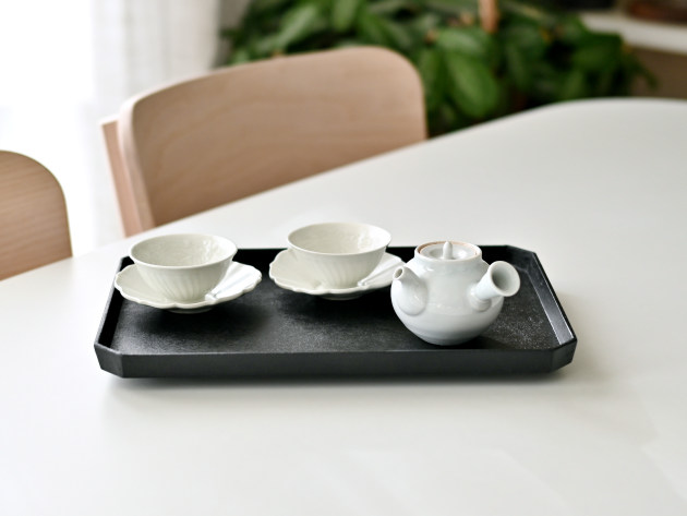 蝶野秀紀 すみきり茶盆（黒・L・和紙貼）21cm×31cm