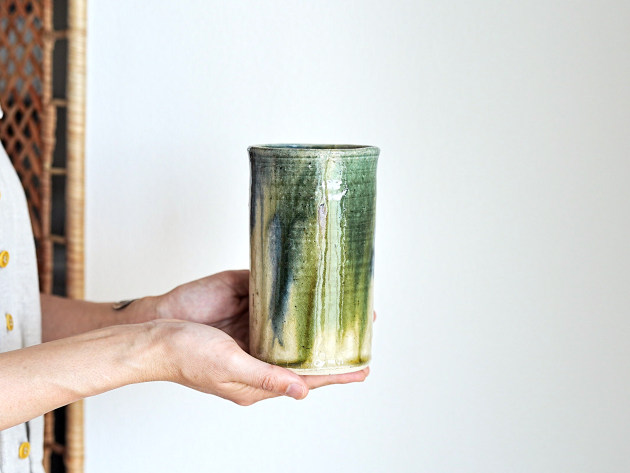 松村英治 カトラリー立て(三彩）