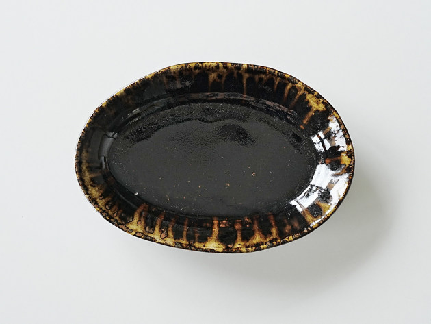 松村英治 オーバル中皿（鼈甲）