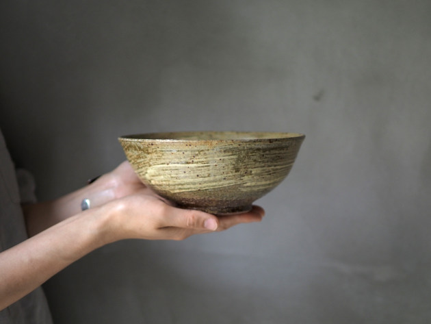 余宮隆 師:中里隆 刷毛目 大鉢 希少品 かいらぎ 梅花皮 中川自然坊 作家さん 余宮隆 刷毛目6寸麺鉢